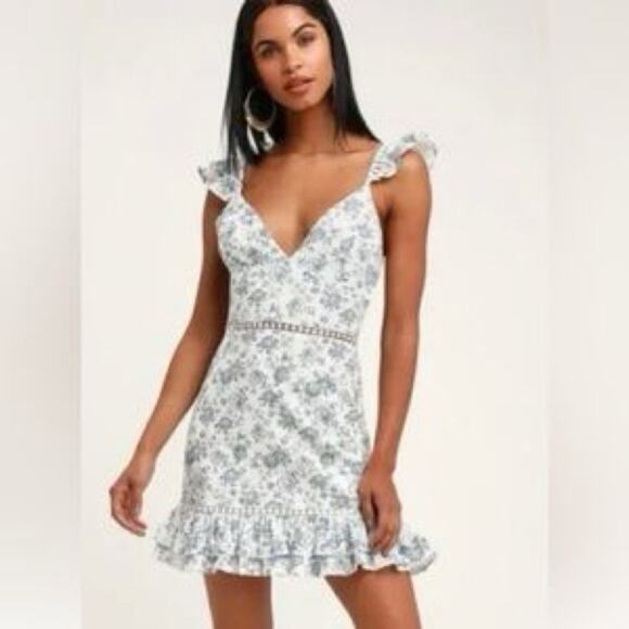 MINKPINK Sky Rose Dress Tie Back Mini Dress Size M - Picture 2 of 10